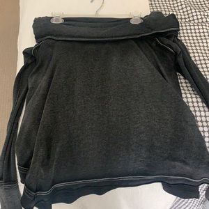 FREE PEOPLE grey off the shoulder top, size large